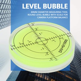 Round Spirit Level Bubble Level 60mm Diameter Measuring Tool Round Spirit Level with Scale for Camera Platform Balance