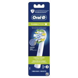 Oral-B Oral B FlossAction Replacement Electric Toothbrush Heads 3 Count Pack