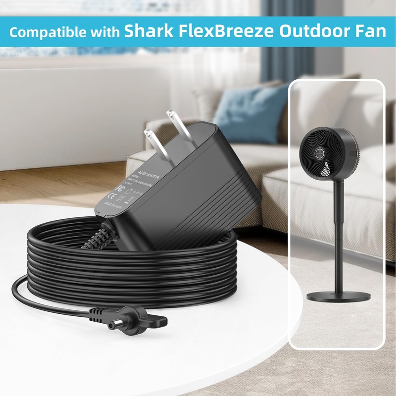 Power Charger for Shark FlexBreeze Outdoor Fan, Replacement Adapter Compatible
