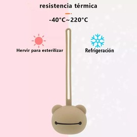Estuche para Guardar Chupones con cara de oso Caja Protectora Portátil Antipérdida para Bebés y Niños Mantiene los Chupones Limpios y Seguros Ideal para Viajes y Uso Diario, porta chupon de silicona
