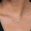 925 Silver and 10K Yellow Gold 2-Tone Heart Interlocking Infinity