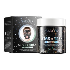 Star Peel-Off Face Mask, Whitening Cleansing, Firming Hydrating, 150g, Black