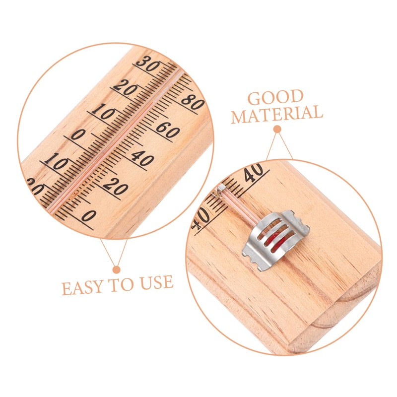 KONTONTY Analog Temperature Gauge Small Wooden Thermometer for Kitchen Cooking