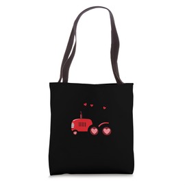 Tractor Love Hearts Tote Bag