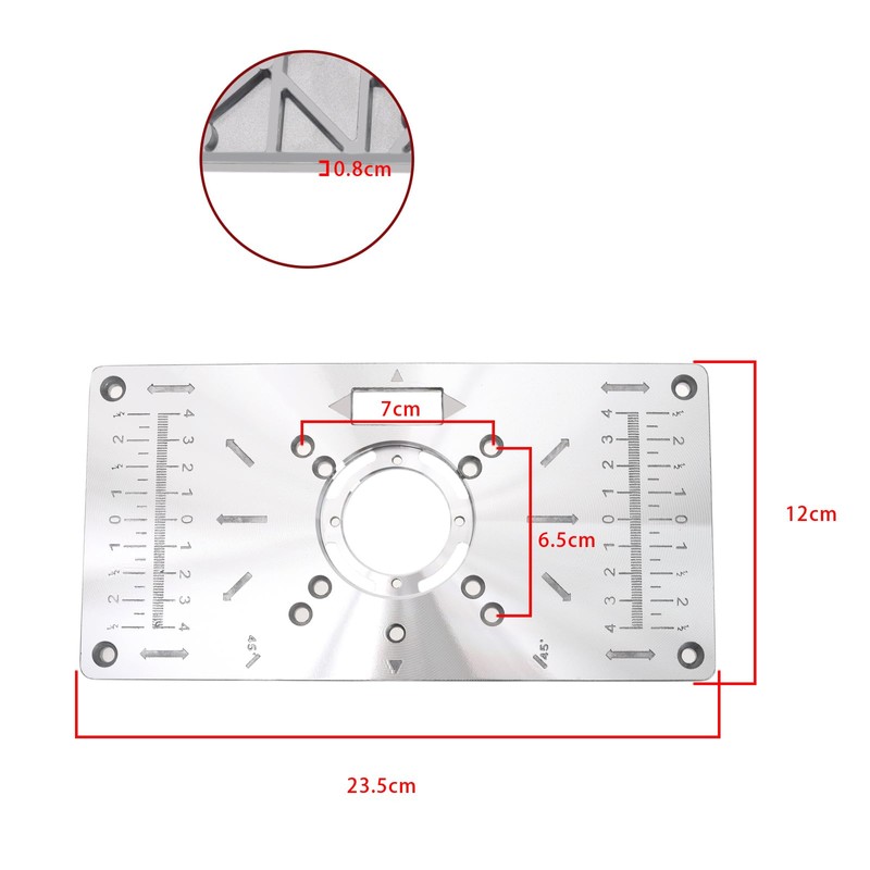Micro Traders Router Table Insert Plate Compatible with Routers Aluminum