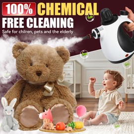 Pressurized Handheld Steam Cleaner for Home with 12 pcs Accessories, Multi-Surface Natural Steamer for Effective Cleaning, Fast Heating for Cleaning Home, Furniture, Car, Grout, Window