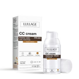 LULLAGE, CC Cream, Crema de Color Anti-manchas, Atenúa y Previene Manchas e Imperfecciones, Protector Solar, FPS 50+, Tono Medio, 30 ml