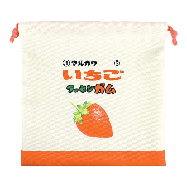 Tees Factory OC-5530272FI Sweets Series Flat Drawstring Marukawa Fusenggum Retro Strawberry H7.9 x W 7.9 inches (20 x 20 cm)