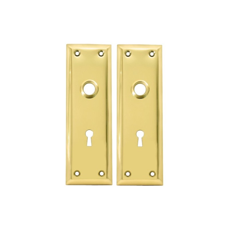 Pair of Brass Plated New York Style Back Plates with