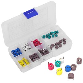 80pcs 6mm Trimmer Capacitor Kit, Electronic Capacitor Kit for Electronic Professionals, Adjustable Capacitance, High Voltage, Durable