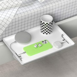 OUZHOU Bed Shelf for Hanging, Shelf for Bunk Bed with Cable Holder, Bed Tray, Floating Bedside Table for Hanging Bed and Bunk Bed, Children's Room and Bedrooms