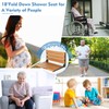 18" Teak Folding Shower Seat Wall Mounted,Fold Down Shower Bench