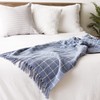 DII Transitional Checked Plaid Woven Throw, 50x60, Stonewash Blue