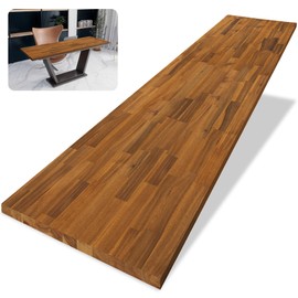 Howizz 48 x 30 in. Solid Wood Table Top, Teak Stained Acacia Desktop for Standing Desk/Office Tabletop/Countertop, 0.7in. Thick
