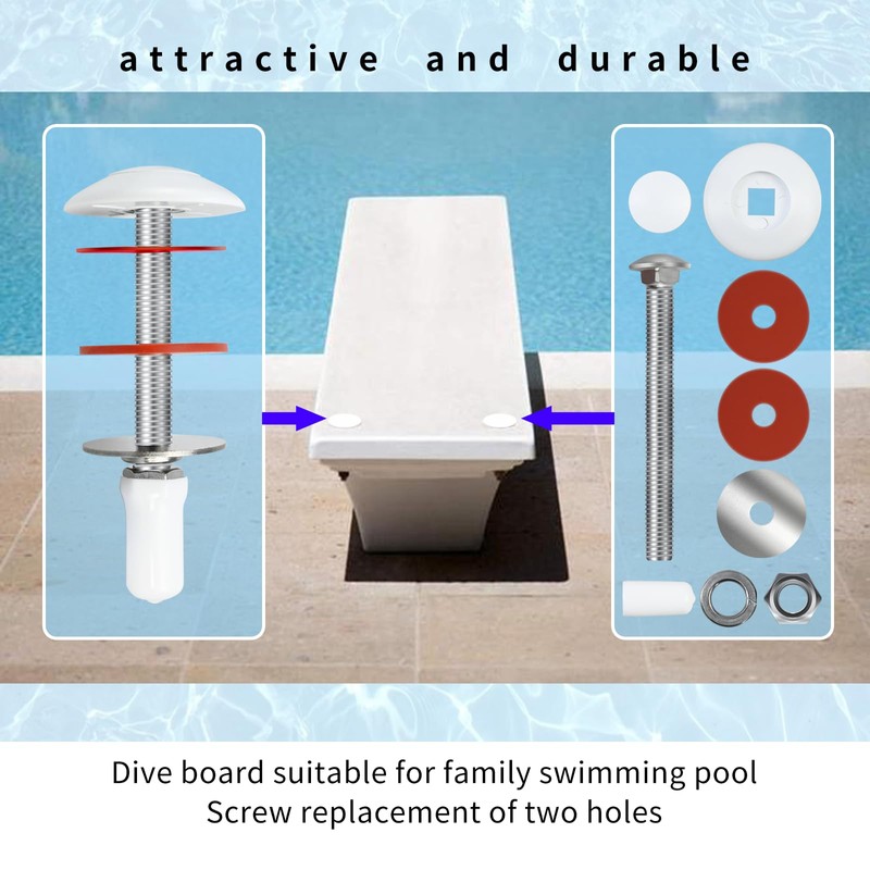 Vsttar DB-TB-M, 67-209-911-SS White Diving Board Mounting Kit Replacement for