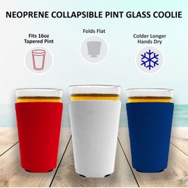 Blank Neoprene Pint Glass Coolie (Variety Color 12 Pack)