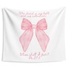 Evcprz Coquette Pink Bow Christian Tapestry, Bible Verse Wall Tapestries,