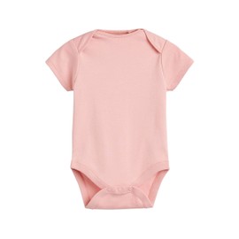 NEXT Organic Cotton Short Sleeve Bodysuits Pack of 5, pink / white