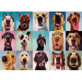 1000 Piece Jigsaw Puzzles for Adult, Dog Jigsaw Puzzle Kid, Round Mandala Flower/Darrell Bush Canoe Lake Landscape Puzzle Adult, Cat Dog Larger Floor Jigsaw Puzzle Education Toy & Games (Dogs)