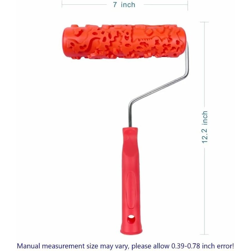 7'' Texture Roller DIY Decorative Art Pattern Paint Roller Rubber