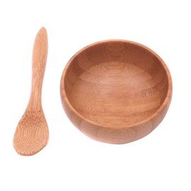 Eco Bamboo Mixing Bowl - Cute Miuni Small Facial Skin Care Mixing Bowl DIY Homemade Mini Cosmetic Tool Sets