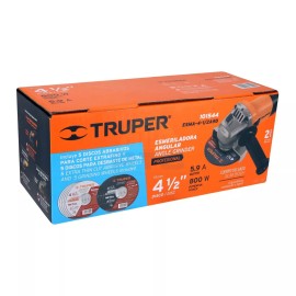 Truper ESMA-4-1/2A9D Grinder 4-1/2" 800 W, 5 cutting discs and 6 roughing