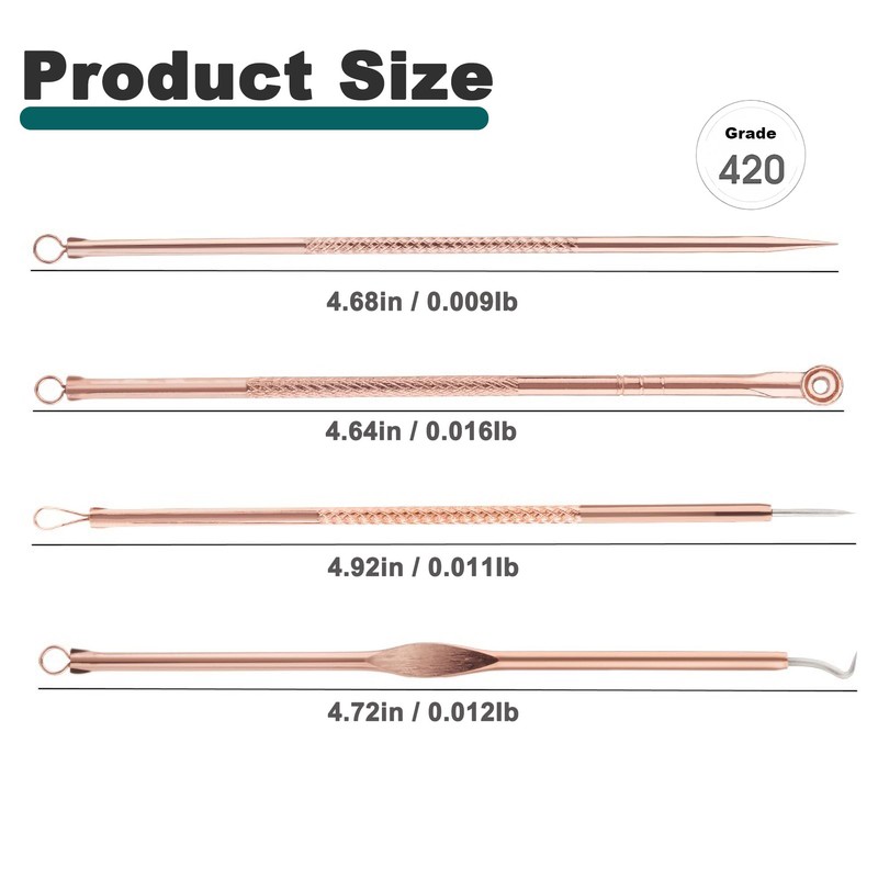 HaimiLiya Pimple Popper Tool Kit-4 Pcs Acne Needle Tools Set-