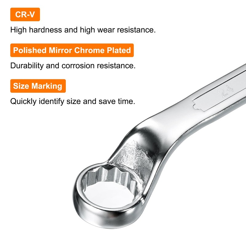 sourcing map Offset Extra Long Box End Wrench 24 x