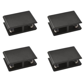 INCREWAY Glass Clamp, 4 Pack Adjustable Double Side Aluminum Alloy Glass Shelf Support Bracket, Glass Clip Clamp Holder for 10-12mm Thickness, 180 Degrees, Black