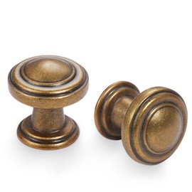BUKOBYHE 30 Pack Kitchen Cabinet Handles Antique Brass Cabinet Knobs Vintage Drawer Knobs Kitchen Hardware
