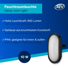 LED Oval Fitting, colour: black