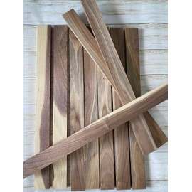 10 Pack of 3/4 x 2 x 16 Inch Sappy Walnut Lumber Boards for Making Cutting Boards, and other Crafts