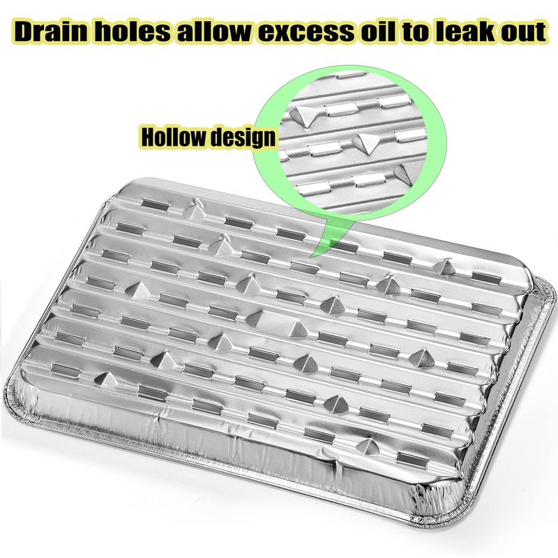 Yesland 30 Pack Disposable Aluminum Pans with Perforated Bottom for