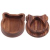 Guitar Pick Box Sapele Wood Cartoon Bear Instrument Accessories Storage