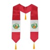 YYLXIA Peru Flag Graduation Stole, Peruvian Flag Graduation Sash Adult