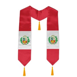 YYLXIA Peru Flag Graduation Stole, Peruvian Flag Graduation Sash Adult Unisex Sashes and Stoles 72"