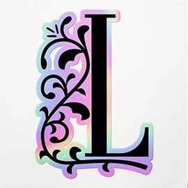 Holographic Decal Stickers of Remeslo Letter L Premium Waterproof Vinyl Decal Stickers for Laptop Phone Accessory Helmet Car Window Mug Tuber Cup Door Wall Decoration NVCVER3e19741HO