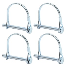 Aynaxcol 4PCS 1/4 Inch Steel Lock Pin Heavy Duty Security Coupler Axle Lock Pin Hook Power Take-Off Pin Round Ring Steel Lock Trailer Pin for Farm Lawn Garden
