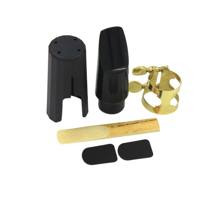 Soprano Sax Saxophone Mouthpiece Plastic with Cap Metal Buckle Reed