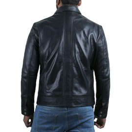 Laverapelle Men's Genuine Lambskin Leather Jacket (Black, Extra Large, Polyester Lining) - 1501382