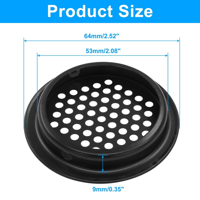 Unlorspy 20 Pcs Circular Soffit Vents 2.1 Inch(53mm) Stainless Steel