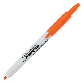 6 x Sharpie Fine Point Retractable Permanent Markers, Orange - for Plastic, Glass, Wood, Metal, Fabric & More