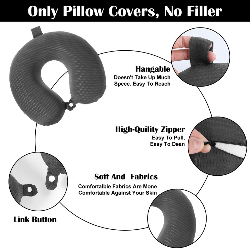 Ouligay 2 PCS U Shaped Travel Pillow Case Cover Ice