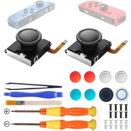 GuliKit TMR Joystick Replacement for Joycon, No Drift, High Precision Electromagnetic TMR Joystick with Repair Kit, Thumbstick Caps in 4 Colours, Compatible with Switch/Switch OLED/Switch Lite
