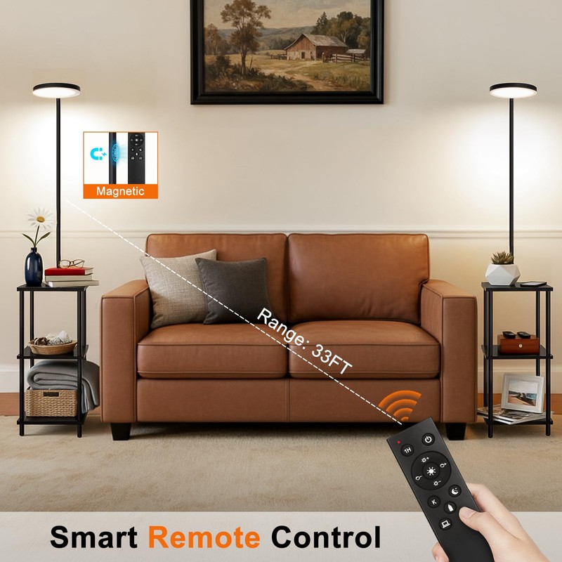 LED Floor Lamp with Table, 25W/3000LM Super Bright Floor Lamp