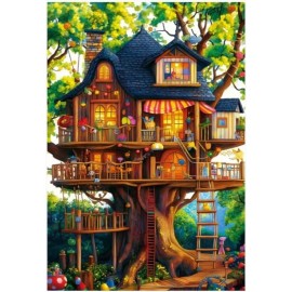 YOGEON Tree House Puzzles for Adults 1000 Pieces, Fantasy of Life