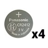 Panasonic 4 FOUR PANASONIC CR2412 BULK CR 2412 3V LITHIUM