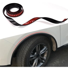 Blueshyhall Wheel Arch Trims 2PCS for Car Truck SUV Fender Flare Edge Eyebrow Lips Protector, Self-Adhesive Rubber Anti-Scratch Strip Glossy Black(60 inch Length, 1.4Inch Width)