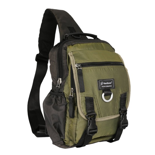 Vanlison Mochila bandolera bandolera para viaje, Computadora portátil, Verde ejército,