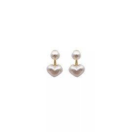 Unbranded Faux Pearl Heart Shaped Jacket Earrings
